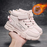 Winter Children's Boots Plus Velvet Warm Boys Girls Shoes Non-slip Waterproof New Kids Outdoor Shoes